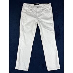 Rock & Republic Jeans Women's 10 White Kendall Bootcut Distressed Mid Rise Jeans